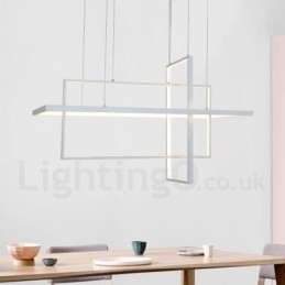 Dimbar Pendellampe Med Fjernkontroll, Moderne Design, Tre Rektangler