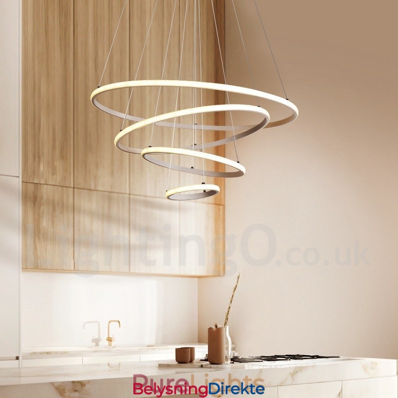 Dimmbar Pendellampe Outside The Circles Light Med Fjernkontroll, Moderne Designringer