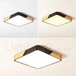 Dimbar Ultratynn Flerfarget Firkantet Tretaklampe Med Akrylskjerm Taklampe I Nordisk Stil