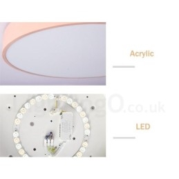 Dimbar Ultratynn Flerfarget Sirkulær Tretaklampe Med Akrylskjerm Taklampe I Nordisk Stil