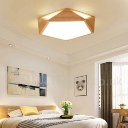 Dimmbar Taklampe I Tre I Flere Stiler Med Akrylskjerm I Nordisk Stil