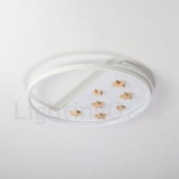 Dimmbar Hvite Stjerner Rund Tre Taklampe Ultratynn Taklampe Kan Også Brukes Som Vegglampe
