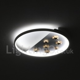 Dimmbar Hvite Stjerner Rund Tre Taklampe Ultratynn Taklampe Kan Også Brukes Som Vegglampe