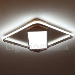 Dimbar Hvit Firkantet Tretaklampe Ultratynn Taklampe Kan Også Brukes Som Vegglampe