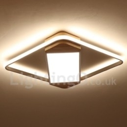 Dimbar Hvit Firkantet Tretaklampe Ultratynn Taklampe Kan Også Brukes Som Vegglampe