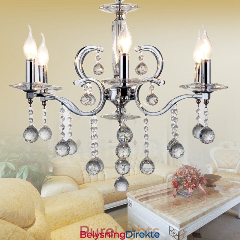 Krom Elegant Krystalllysekrone