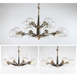 Retro Vintage Magic Bean Rustikk Lysekrone Med Flerfargede Glasskjermer