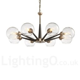 Retro Vintage Magic Bean Rustikk Lysekrone Med Flerfargede Glasskjermer