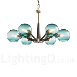 Retro Vintage Magic Bean Rustikk Lysekrone Med Flerfargede Glasskjermer