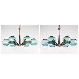Retro Vintage Magic Bean Rustikk Lysekrone Med Flerfargede Glasskjermer
