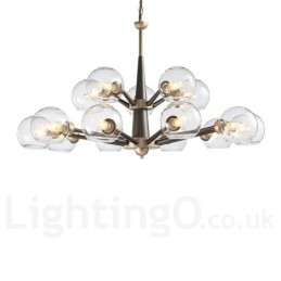 Retro Vintage Magic Bean Rustikk Lysekrone Med Flerfargede Glasskjermer