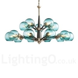 Retro Vintage Magic Bean Rustikk Lysekrone Med Flerfargede Glasskjermer