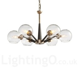 Retro Vintage Magic Bean Rustikk Lysekrone Med Flerfargede Glasskjermer