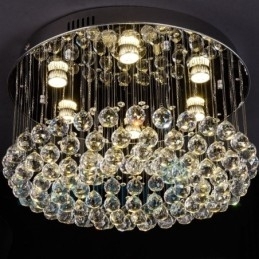 Moderne K9 Krystall Rund Innfelt Taklampe