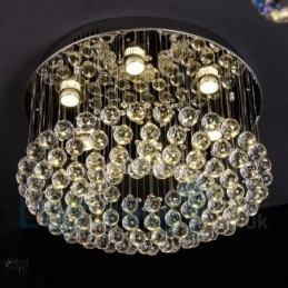 Moderne K9 Krystall Rund Innfelt Taklampe