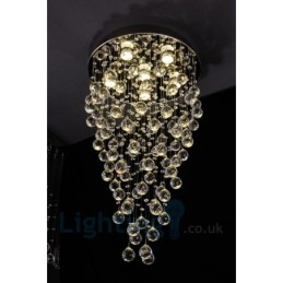 6 Lys Moderne K9 Krystall Rund Innfelt Taklampe