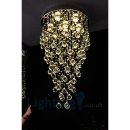 6 Lys Moderne K9 Krystall Rund Innfelt Taklampe