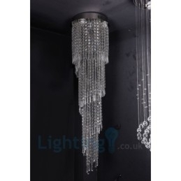 4 X Gu10 + 8 X G4 150 Cm Lang Krystalldråpelampe Moderne K9 Krystallrund Innfelt Taklampe