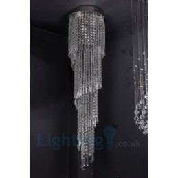 4 X Gu10 + 8 X G4 150 Cm Lang Krystalldråpelampe Moderne K9 Krystallrund Innfelt Taklampe