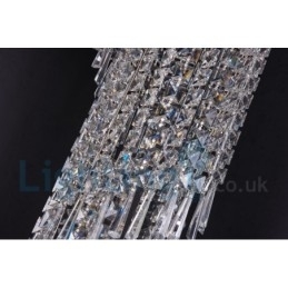 4 X Gu10 + 8 X G4 150 Cm Lang Krystalldråpelampe Moderne K9 Krystallrund Innfelt Taklampe