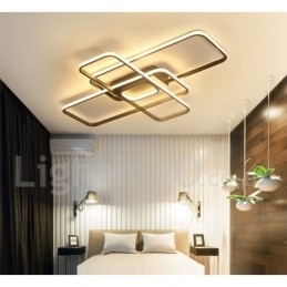 Moderne, Moderne Taklampe I Aluminium Med Maling, Innfelt Lampe Med Fjernkontrolldimmer, Kan Også Brukes Som Vegglampe