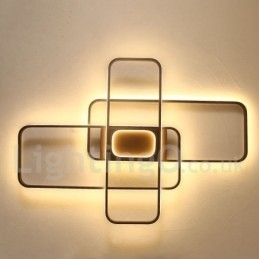 Moderne, Moderne Taklampe I Aluminium Med Maling, Innfelt Lampe Med Fjernkontrolldimmer, Kan Også Brukes Som Vegglampe