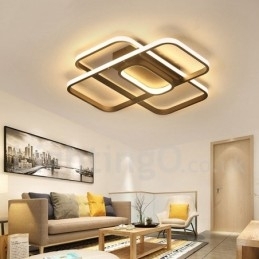 Moderne, Moderne Taklampe I Aluminium Med Maling, Innfelt Lampe Med Fjernkontrolldimmer, Kan Også Brukes Som Vegglampe