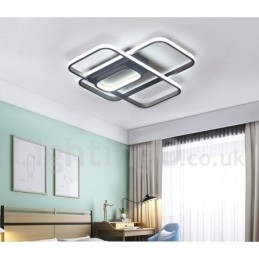 Moderne, Moderne Taklampe I Aluminium Med Maling, Innfelt Lampe Med Fjernkontrolldimmer, Kan Også Brukes Som Vegglampe