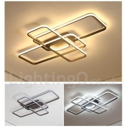 Moderne, Moderne Taklampe I Aluminium Med Maling, Innfelt Lampe Med Fjernkontrolldimmer, Kan Også Brukes Som Vegglampe