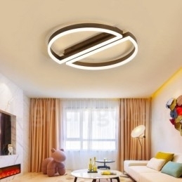 Rund Moderne, Moderne Taklampe I Aluminium, Innfelt Lampe Med Fjernkontrolldimmer, Kan Også Brukes Som Vegglampe