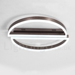 Rund Moderne, Moderne Taklampe I Aluminium, Innfelt Lampe Med Fjernkontrolldimmer, Kan Også Brukes Som Vegglampe