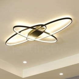 Dimmbar Oval Moderne Samtidskunst Taklampe I Aluminium Innfelt Lampe For Stue Soverom Kan Også Brukes Som Vegglampe