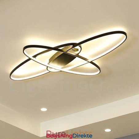 Dimmbar Oval Moderne Samtidskunst Taklampe I Aluminium Innfelt Lampe For Stue Soverom Kan Også Brukes Som Vegglampe