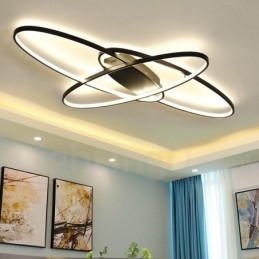 Dimmbar Oval Moderne Samtidskunst Taklampe I Aluminium Innfelt Lampe For Stue Soverom Kan Også Brukes Som Vegglampe