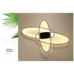 Dimmbar Oval Moderne Samtidskunst Taklampe I Aluminium Innfelt Lampe For Stue Soverom Kan Også Brukes Som Vegglampe