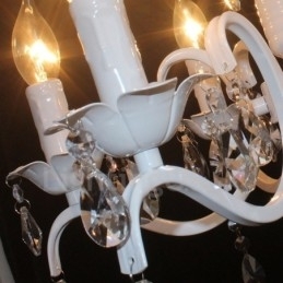 Krystall Rustikk Retro Vintage Hvit Anhengslys Lysekrone Med 6 Lys