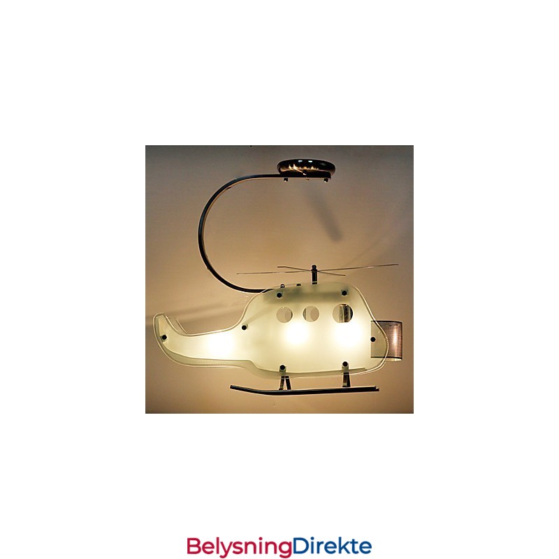Enkel Barnelampe Tegneserie Glass Helikopterlampe