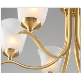 Luksuriøs Rustikk Retro Vintage Messing Anhengslysekrone Med Glassskjermer