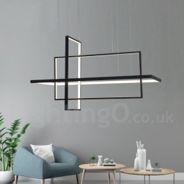 Dimmbar Lineær Pendellampe Med Fjernkontroll Omgivelseslys Malte Overflater Aluminium Moderne Design