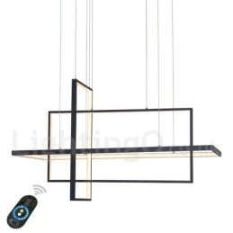 Dimmbar Lineær Pendellampe Med Fjernkontroll Omgivelseslys Malte Overflater Aluminium Moderne Design