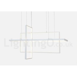 Dimmbar Lineær Pendellampe Med Fjernkontroll Omgivelseslys Malte Overflater Aluminium Moderne Design