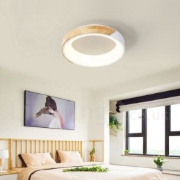 Dimmbar Flerfarget Rund Tretaklampe Med Akrylskjerm Taklampe I Nordisk Stil
