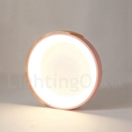 Dimmbar Flerfarget Rund Tretaklampe Med Akrylskjerm Taklampe I Nordisk Stil