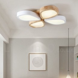 Dimbar Ultratynn Taklampe I Kronbladtre Med Akrylskjerm I Nordisk Stil