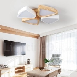 Dimbar Ultratynn Taklampe I Kronbladtre Med Akrylskjerm I Nordisk Stil
