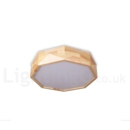 Dimmbar Taklampe I Tre Med Akrylskjerm I Nordisk Stil
