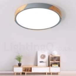 Dimmbar Macaron Multi Colors Wood Ultratynn Taklampe Med Akrylskjerm Taklampe I Nordisk Stil