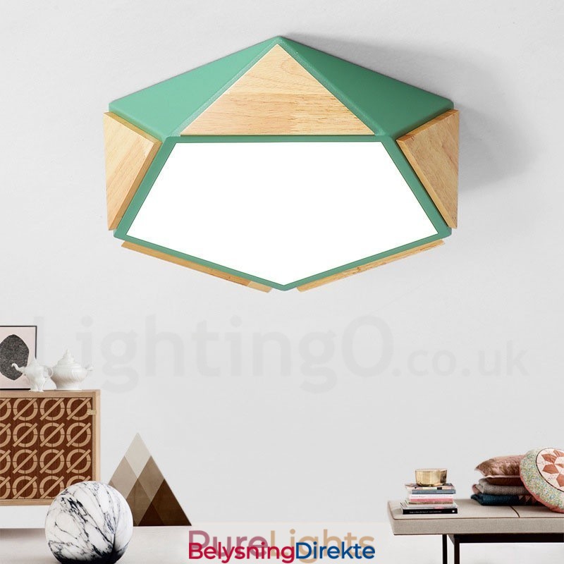 Dimmbar Macaron Flerfarget Tretaklampe Med Akrylskjerm Taklampe I Nordisk Stil