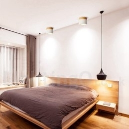 Mini Taklampe I Tre, Moderne Design, Med Akrylskjerm, Spesielt For Bruk Som Vegglampe