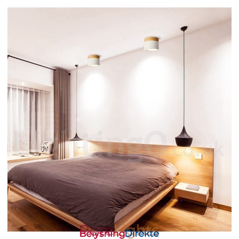Mini Taklampe I Tre, Moderne Design, Med Akrylskjerm, Spesielt For Bruk Som Vegglampe